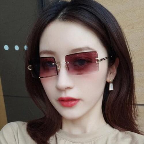 Очки Солнечные Мужски Metal Square Sunglasses Beach Glasses New Womens Sunglasses Square Rimless Sunglasses