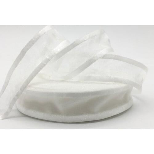 Wholesale 5Yards 1"(25mm) White Broadside Organza Ribbon Bow Wedding Christmas Party Wrapping Decoration Lace Crafts