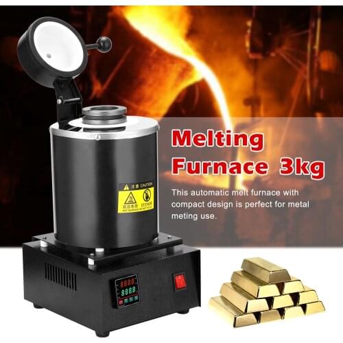 Melting Furnace 3kg Portable Graphite Crucible Furnace High Temperature Small Metal Melting Furnace 2050W