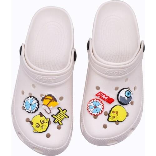 Wholesale 50PCS Eye Duck Grape Cool Shoe Accessories PVC Shoe Charms Fit Shoes Boys Girls Holiday Gifts