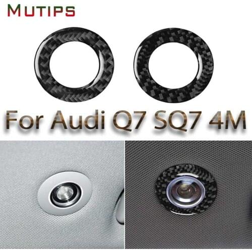 Mutips 2ps car read light frame rear Led Lamp cover carbon fiber sticker accessories Decoration for Audi Q7 SQ7 4M 2016-2019