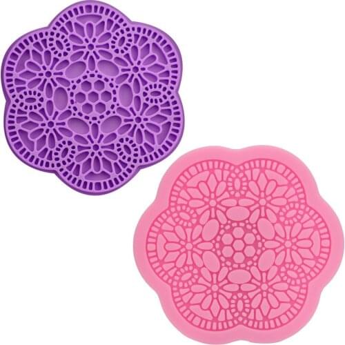 Pretty pattern cake mold DIY silicone flip sugar baking tool chocolate mold lace pattern silicone mold