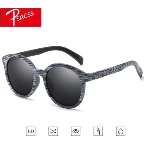 Psacss 2019 Vintage Wood grain Colorful Sunglasses Women Man ladies Sun Glasses Retro Outdoor Driving Oculos spectacle UV400