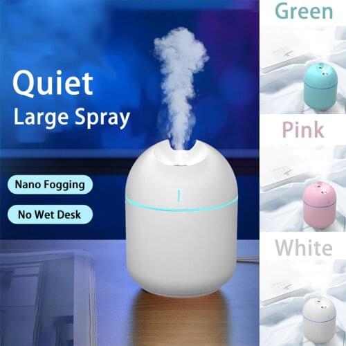 Kebiss Ultrasonic Mini Air Humidifier 200ML Aroma Essential Oil Diffuser for Home Car USB Fogger Mist Maker with LED Night Lamp