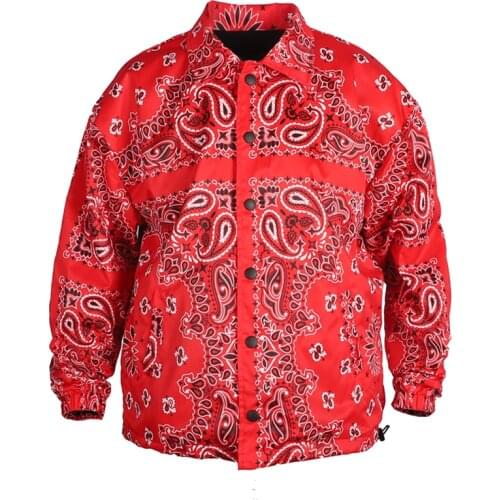 Oversized Autumn Bandana Jacket Men Vintage Paisley Hiphop Outwear Hip Hop Long Sleeve Coat Male Clothes Streetwear 2021