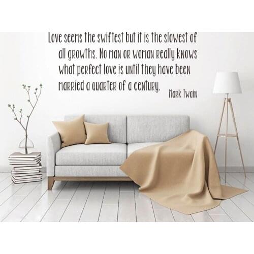 Sticker Love Vinyl Wall Decal Mark Twain Quote Mural Art Wallpaper Living Room Home Decor Poster House Decoration 26 cm x 58 cm