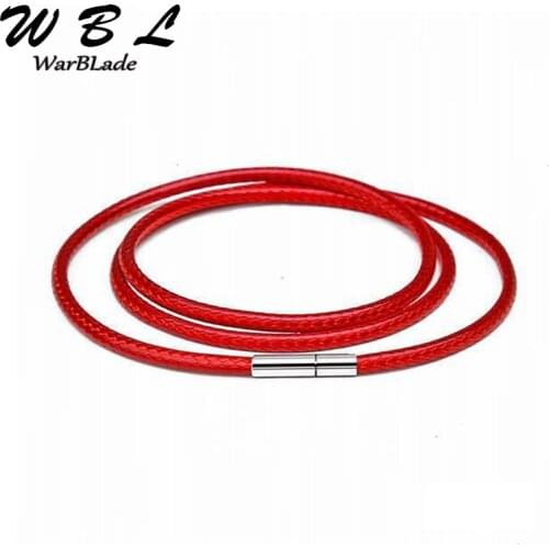 WBL Necklace 1mm 1.5mm 2mm 3mm Cord Leather Cord Wax Rope Chain Necklace 316L Stainless Steel Tube Clasp DIY Jewelry Accessories
