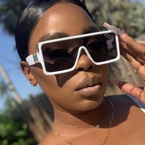 Oversized Square black womens sunglasses 2020 trend luxury brand Gradient shades for men Vintage Retro sunglasses woman 2020