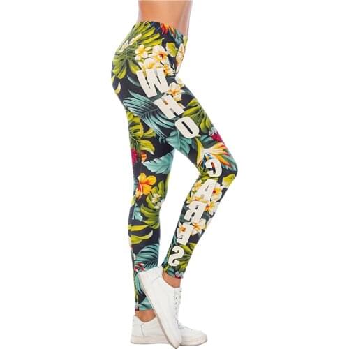 Zohra Sexy Women Legging Black background Plant Printing Fitness leggins Fashion Slim legins High Waist Leggings Woman Pants
