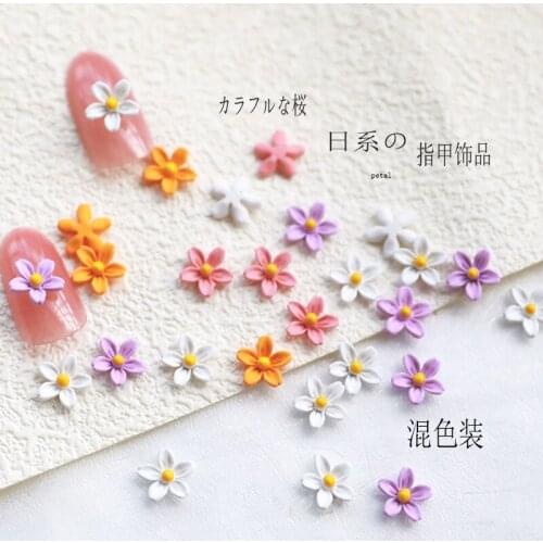 10pcs/lot Japan Korea 3D Alloy Nail Art Parts Alloy Kawaii Flower Accessories Charm Nail Decorations Supplies