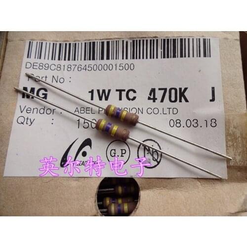 100% New and original ABCO 1W470K 1W 470K 5% High power resistance