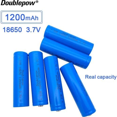 100% original Doublepow 18650 1200mAh 3.7V Li-ion rechargeable 18650 battery HIGH CAPACITY FOR LANTERN