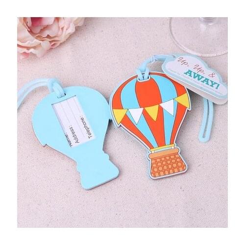 100pcs/Lot "Up, Up & Away" Hot Air Balloon Luggage Tag Wedding Baggage Tags Bridal Shower Favors DHL Free