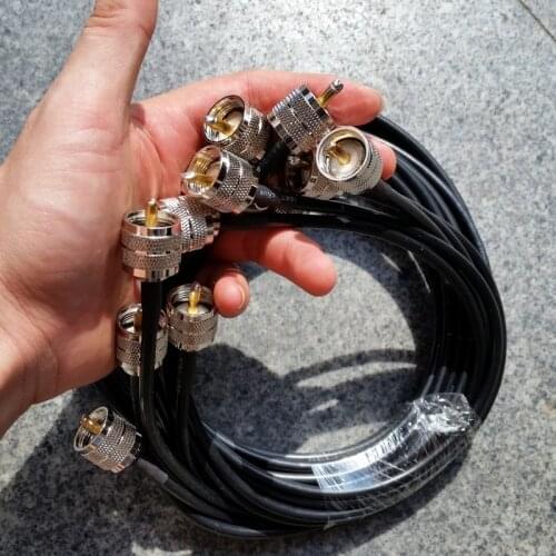 100CM UHF male plug PL259 SL16 male to SL16 male plug RF Pigtail Jumper Coaxial Cable RG58 5pcs/lot