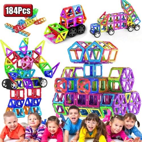 184Pcs Mini Magnetic Blocks Designer Educational Toys Construction Set Model & Building Toy Magnetic Blocks For Kids Gifts