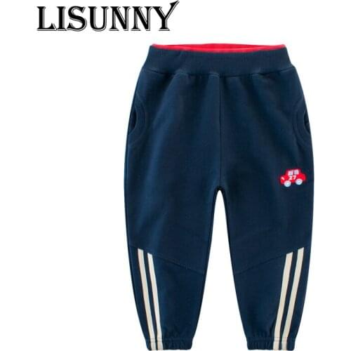 2020 Spring Autumn Cotton Baby Boys Girls Casual Sports Pants Kids Sweatpants Long Trousers Boy Cotton Car Embroidered Pants