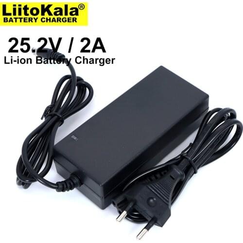 3PCS Liitokala 25.2V 2A 6series 18650 4.2V*6S lithium battery charger 25.2V Constant current charger 2A current DC 5.5*2.1MM