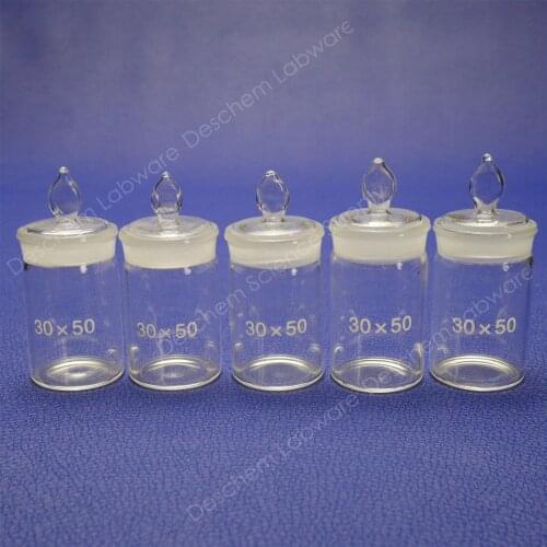 30*50,Lab Glass Weighing Bottle,Tall Form,Diameter 3cm,Height 5cm,5 Pcs/Pack