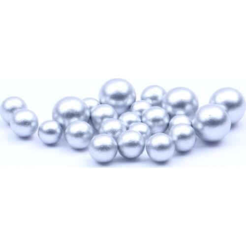 5mm 6mm 8mm Glitter Resin Beads Pearl Imitation Round No Hole Matte Silver For Clothes Shoes DIY Decorations New Design