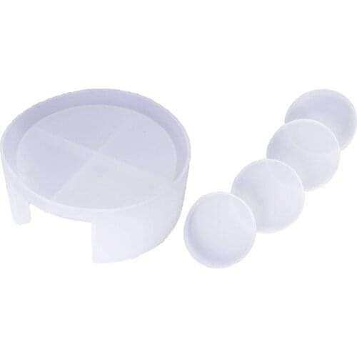 5 Pcs/Set Coaster Epoxy Resin Mold Cup Mat Pad Silicone Mould DIY Crafts Tools