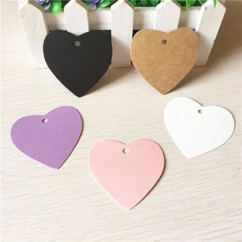 50Pcs/Lot 5.6x5.6cm 7 Styles Multiple Color Smiley Face Heart Shape Handmade Tags Paperboard Card Packing Wishing Greeting Card