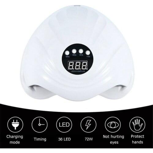 72W LED Nail Lamp Quick Dry UV Nail Gel Dryer Lamp Intelligent Induction Cure Gel Polish Nail Care Tool