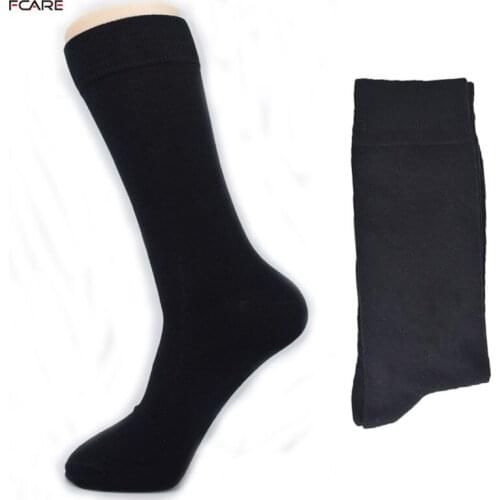 Fcare 8PCS=4 pairs 42,43,44, 45 long leg cotton crew socks black business socks