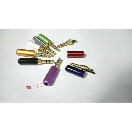 80pcs 8 color Jack Plug copper 3.5mm 4 poles Stereo Plug soldering New