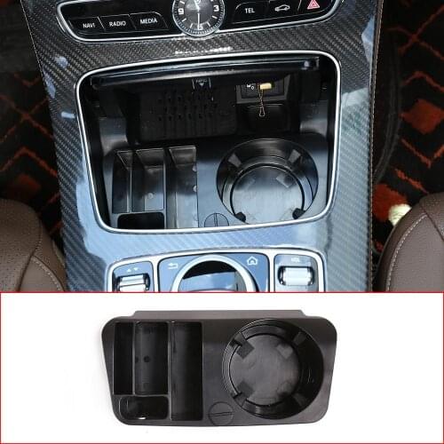 Car Interior Accessories For Mercedes Benz C E GLC Class W205 W213 X253 15-18 Central Storage Box Cup Holder Stand Phone Holder
