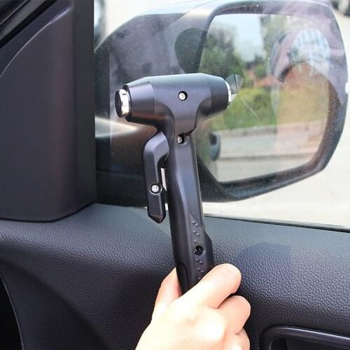 Car Supplies Car Safety Hammer Tool With Base Car Window Breaker With Cutter Life-Saving Hammer M8617