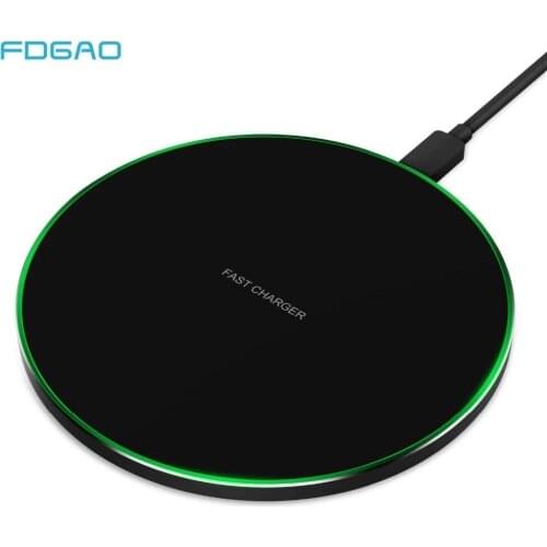 FDGAO 10W Qi Wireless Charger Pad Fast Charging Station for Samsung S21 S20 S10 S9 iPhone 12 11 Pro Xs Max X Xr 8 Quick Charge