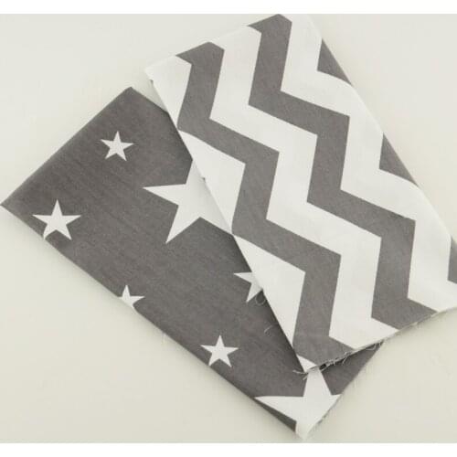 Booksew 2 pcs 50cmx160cm 100% Cotton Fabric Lovely Star and Wave Pattern Quilting Fat Quarter Bedding Baby Cloth Home Decoration