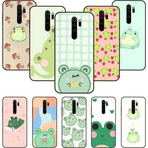 Phone Case For Xiaomi Redmi Note 8 8T 7 7A 9 9S 8A 4 5 Pro Black Cover Etui Fashion Funda Luxury Prime Soft Cutie Frog Funny
