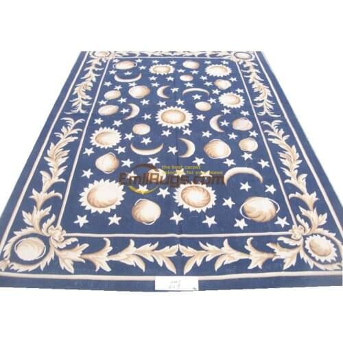 Sofa Floor Use Art Carpet Natural Sheep Wool 18th Century Aubusson Carpet Antique French Wool 19th Century Aubusson Carpet