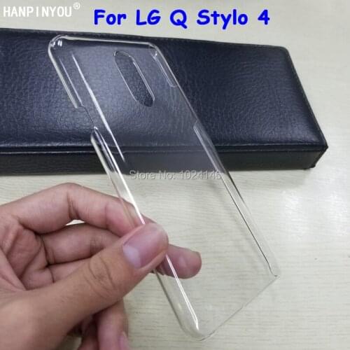 For LG Q Stylo 4 Stylo4 Q710MS 6.2" Slim Crystal Transparent Hard PC Back Protectrive Case DIY Cover Protection Skin Shell