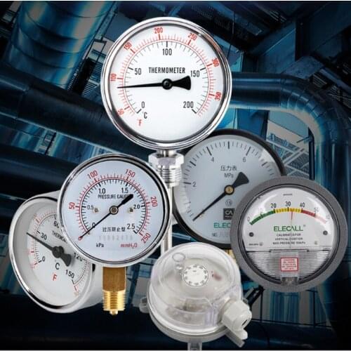 ELECALL YE100 KPA Air Diaphragm Pressure Gauge Phosphor Bronze Film Box Pressure Gauge Positive Pressure Meter