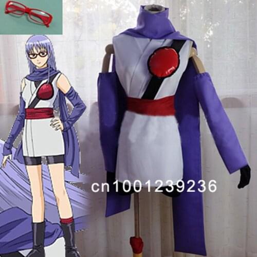 Gintama Silver Soul Sarutobi Ayame Cosplay Costume With Glasses