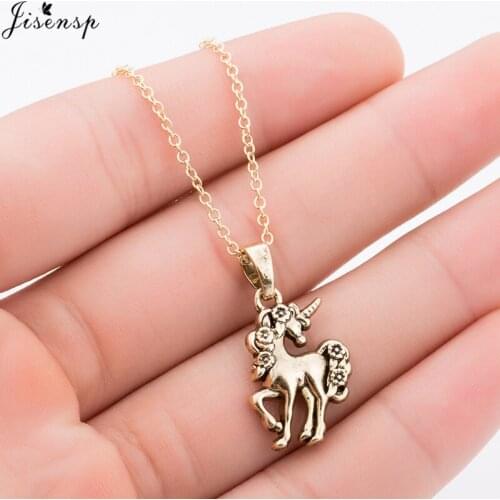 Jisensp Female Fashion Unicorn Statement Necklace for Women/Men Gift Punk Style Jewelry Unicorn Dangle Collar Chockers Necklaces
