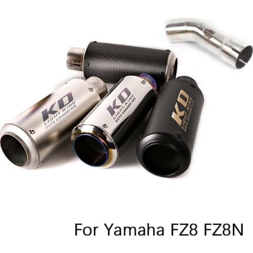 Exhaust Set for Yamaha FZ8 FZ8N Motorcycle Exhaust Pipe Middle Link Pipe Slip On 51mm Mufflers Removable DB Killer Escapes