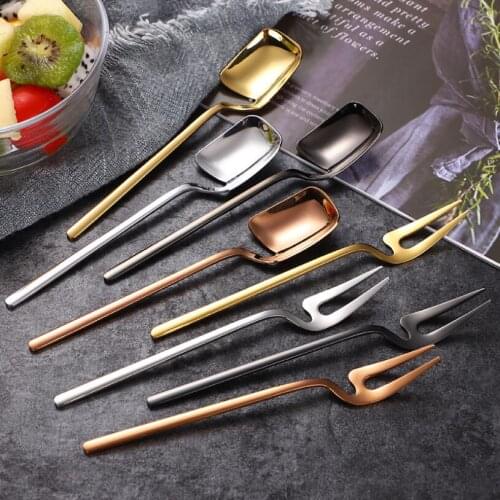 Creative new 304 stainless steel spoon coffee stirring spoon hanging cup honey spoon dessert fruit fork