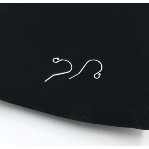 HOT 50PCS diy jewelry accessories materials wholesale S925 sterling silver simple S-shaped ear hook ear pin with ball ear hook