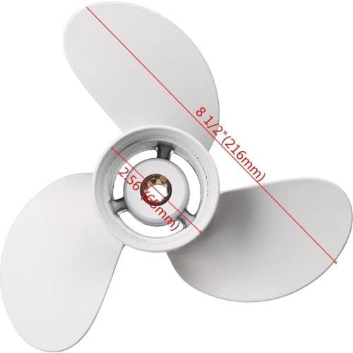 Marine Propellers Boat Outboard Propeller 3 Blade 7 Spline Tooth For Yamaha 6-8HP 6G1-45941-00-EL Aluminum Alloy 8 1/2 x 8 1/2