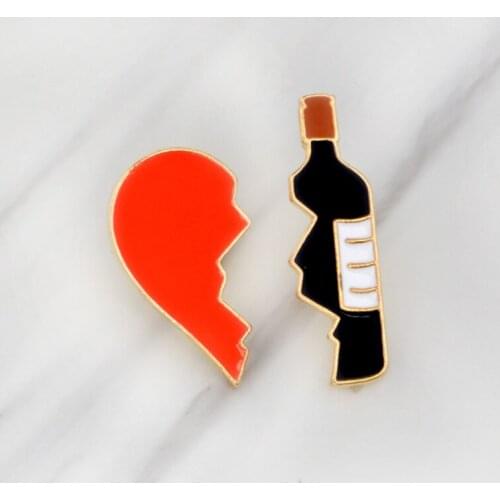 Cartoon Dripping Corsage Safety Pins Clothes Badges Metal Badge Fashion Brooch Icons Backpack Decor Heart Wine
