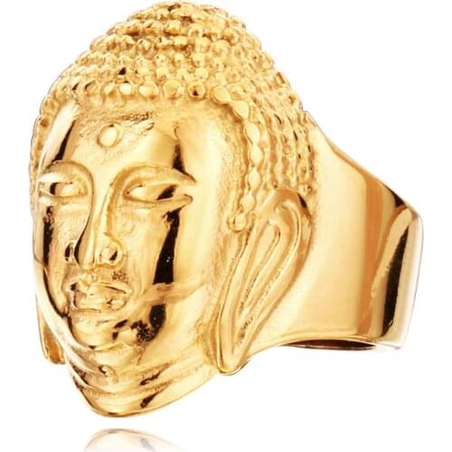 Stainless steel fine buddha men ring stainless steel personality jewelry