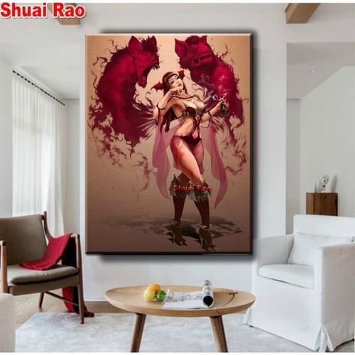 Round diamond painting Fantasy women Art full picture square drill diamond embroidery rhinestone painting diamond mosaic gift