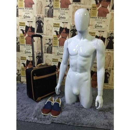 New Arrival Plus Size Fiberglass White Male Mannequin With Head for Clothes Hat Display