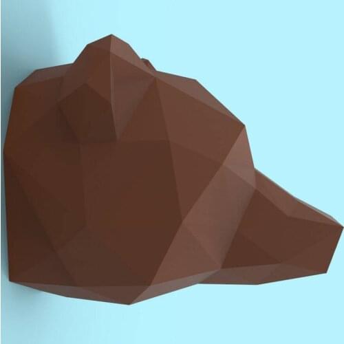 Brown Bear Head 3D Paper Model DIY Handmade Paper Sculpture Modern Style Art Wall Decoration Crafts for Living Room Home Decor