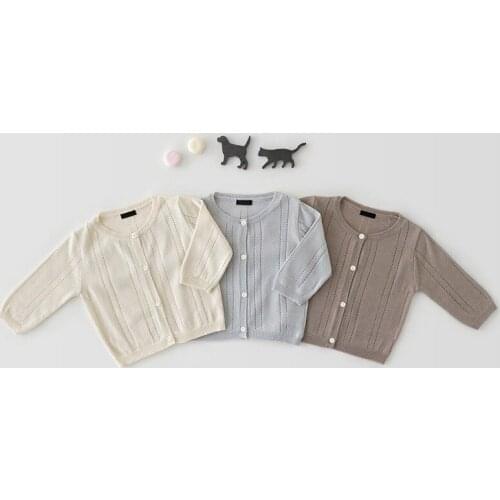 Baby Boys Girls Clothes Sweater Tops Spring New Knitted Cardigan Tops Soft Cotton Round Neck Sweaters