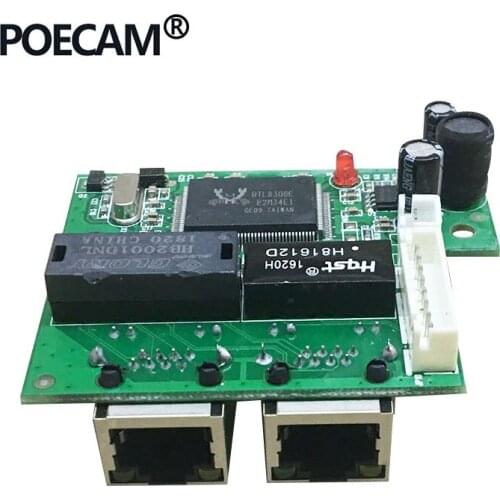 OEM/ODM 3ports ethernet network 2PCS 10/100mbps RJ45 ports 1*8pin head port PCBA board two layer pcb 2 rj45 tablets usb flash