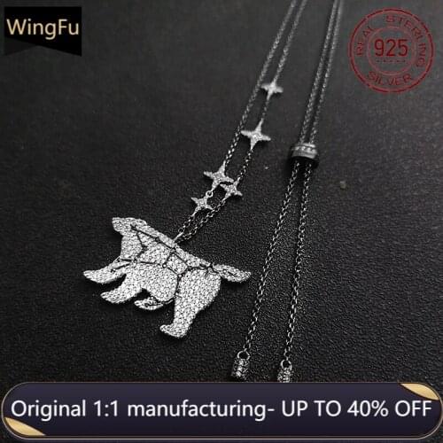 S925 sterling silver silver star necklace inlaid zircon animal pendant women fashion luxury brand Monaco jewelry gift